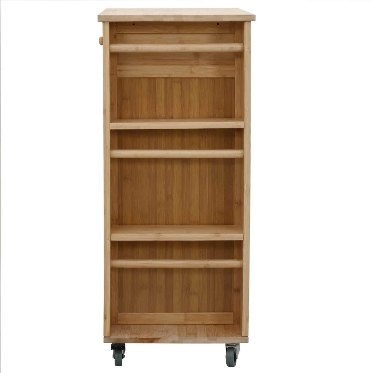 vidaXL Καλάθι κουζίνας με ρόδες Φυσικό 47,5 x 36 x 83 εκ. Μπαμπού