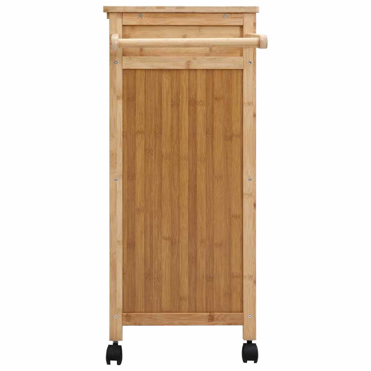 vidaXL Καλάθι κουζίνας με ρόδες Φυσικό 90,5 x 36 x 86,5 εκ Μπαμπού