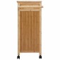 vidaXL Καλάθι κουζίνας με ρόδες Φυσικό 90,5 x 36 x 86,5 εκ Μπαμπού