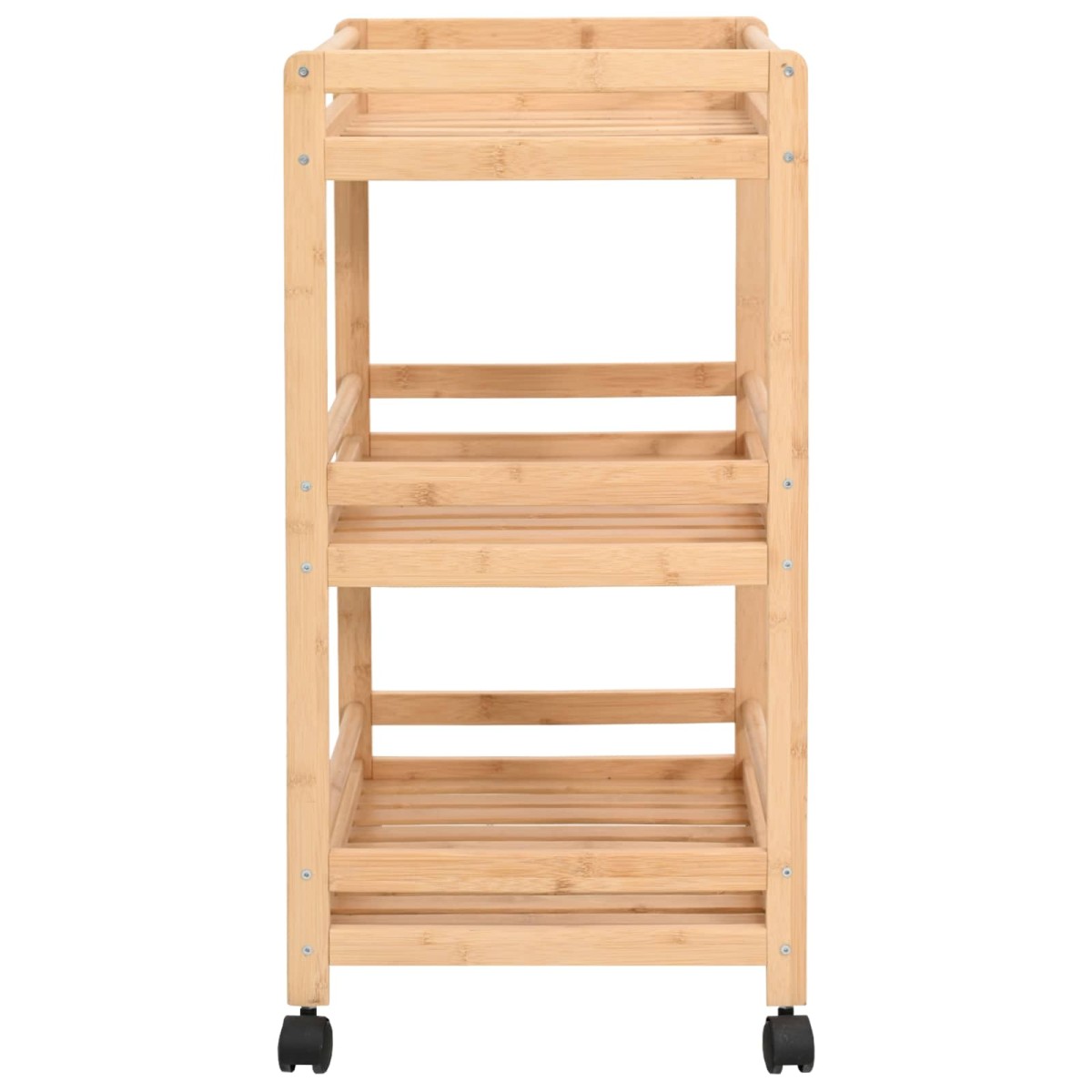 vidaXL Καλάθι κουζίνας με ρόδες Φυσικό 46 x 38 x 76 εκ. Μπαμπού