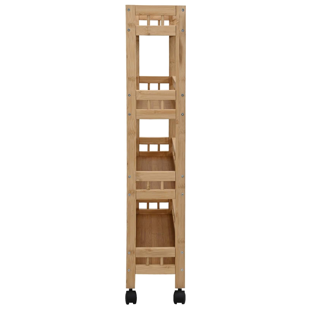 vidaXL Καλάθι κουζίνας με ρόδες Φυσικό 60 x 18 x 97 εκ. Μπαμπού