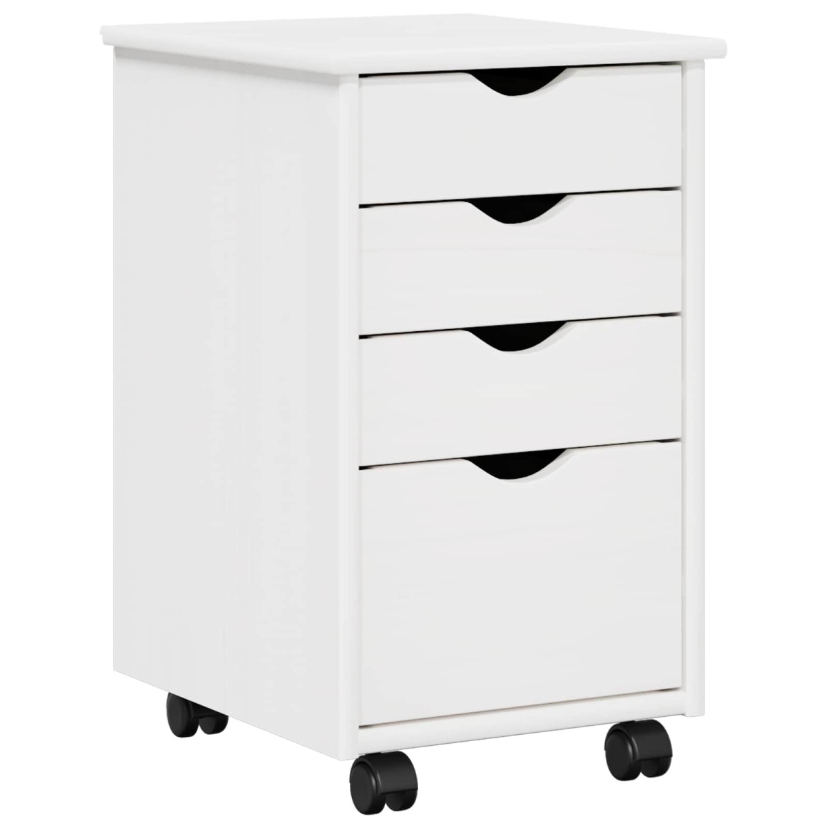 vidaXL Κινητό Ντουλάπι με τροχούς Λευκός 34 x 39 x 56 εκ Στερεό πεύκο