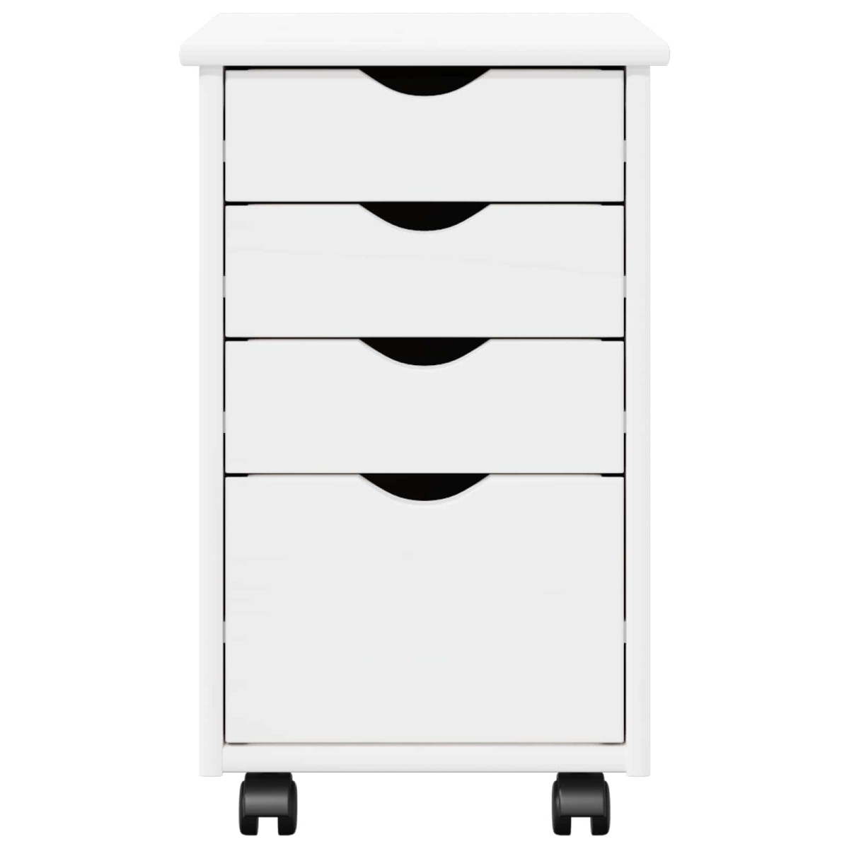 vidaXL Κινητό Ντουλάπι με τροχούς Λευκός 34 x 39 x 56 εκ Στερεό πεύκο
