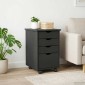 vidaXL Κινητό Ντουλάπι με τροχούς Γκρι 34 x 39 x 56 εκ Στερεό πεύκο