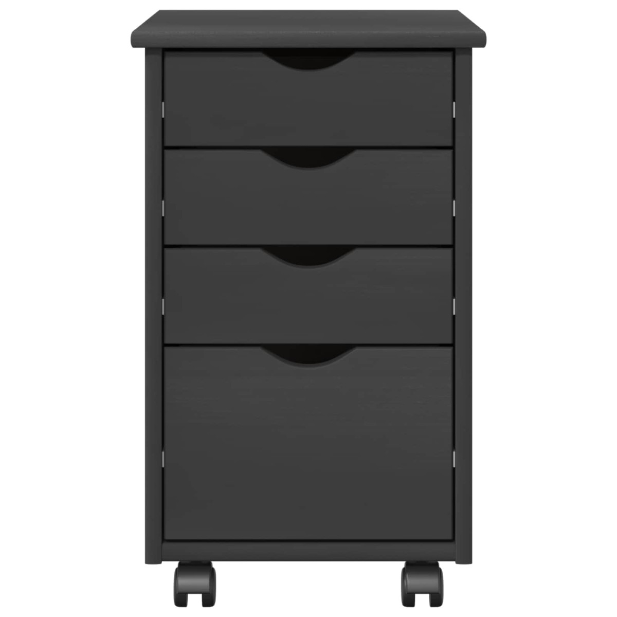 vidaXL Κινητό Ντουλάπι με τροχούς Γκρι 34 x 39 x 56 εκ Στερεό πεύκο