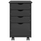 vidaXL Κινητό Ντουλάπι με τροχούς Γκρι 34 x 39 x 56 εκ Στερεό πεύκο