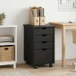 vidaXL Κινητό Ντουλάπι με τροχούς Γκρι 34 x 39 x 56 εκ Στερεό πεύκο