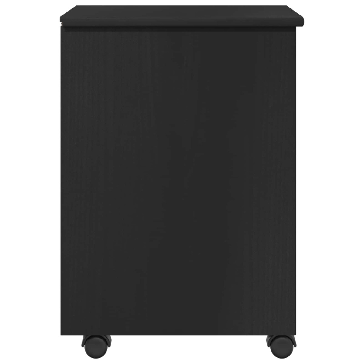 vidaXL Κινητό Ντουλάπι με τροχούς Μαύρο 34 x 39 x 56 εκ Στερεό πεύκο