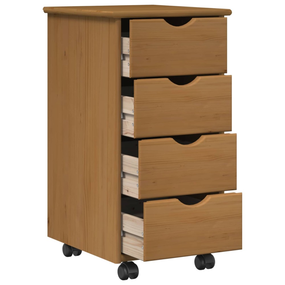 vidaXL Κινητό Ντουλάπι Μέλι Καφέ 34 x 39 x 65,5 cm Στερεό ξύλο πεύκου