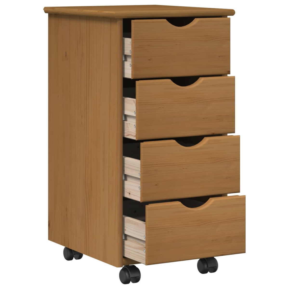 vidaXL Κινητό Ντουλάπι Μέλι Καφέ 34 x 39 x 65,5 cm Στερεό ξύλο πεύκου