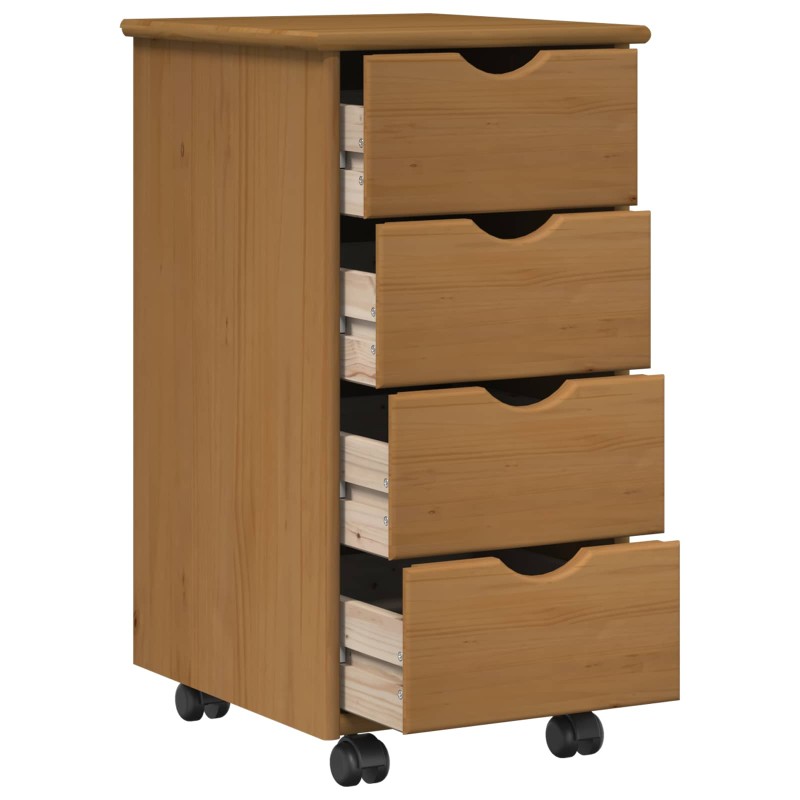 vidaXL Κινητό Ντουλάπι Μέλι Καφέ 34 x 39 x 65,5 cm Στερεό ξύλο πεύκου