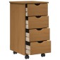 vidaXL Κινητό Ντουλάπι Μέλι Καφέ 34 x 39 x 65,5 cm Στερεό ξύλο πεύκου