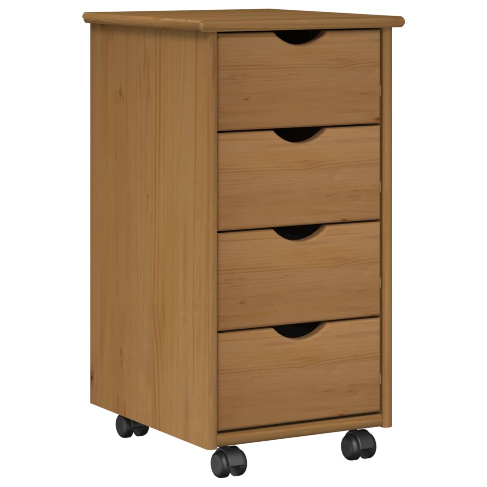 vidaXL Κινητό Ντουλάπι Μέλι Καφέ 34 x 39 x 65,5 cm Στερεό ξύλο πεύκου