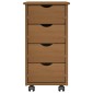 vidaXL Κινητό Ντουλάπι Μέλι Καφέ 34 x 39 x 65,5 cm Στερεό ξύλο πεύκου