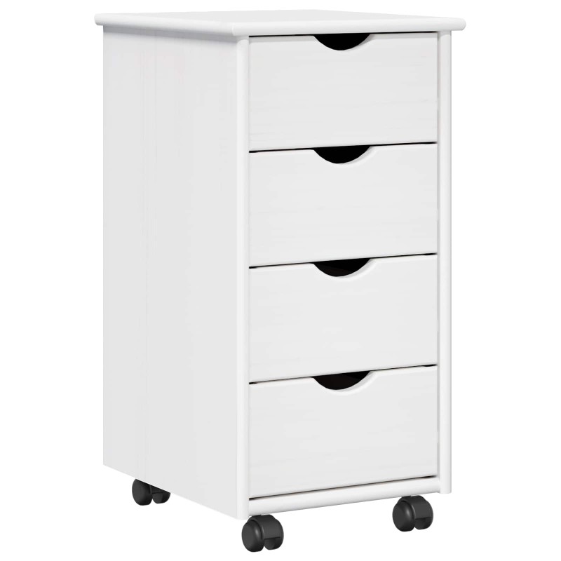 vidaXL Κινητό Ντουλάπι Λευκό 34 x 39 x 65,5 cm Στερεό ξύλο πεύκου