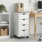 vidaXL Κινητό Ντουλάπι Λευκό 34 x 39 x 65,5 cm Στερεό ξύλο πεύκου