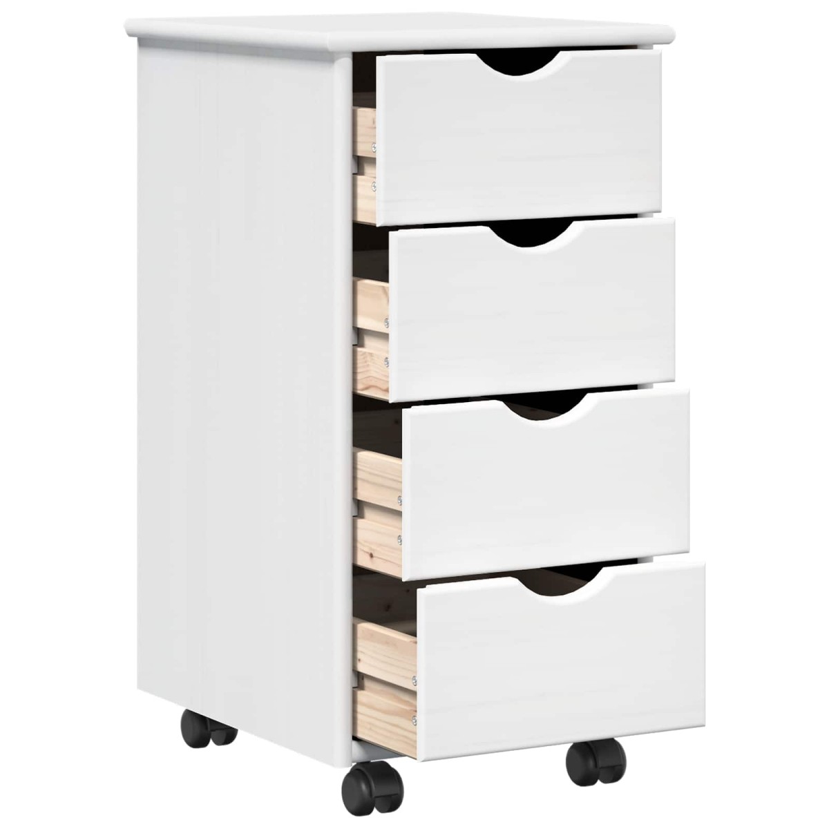 vidaXL Κινητό Ντουλάπι Λευκό 34 x 39 x 65,5 cm Στερεό ξύλο πεύκου