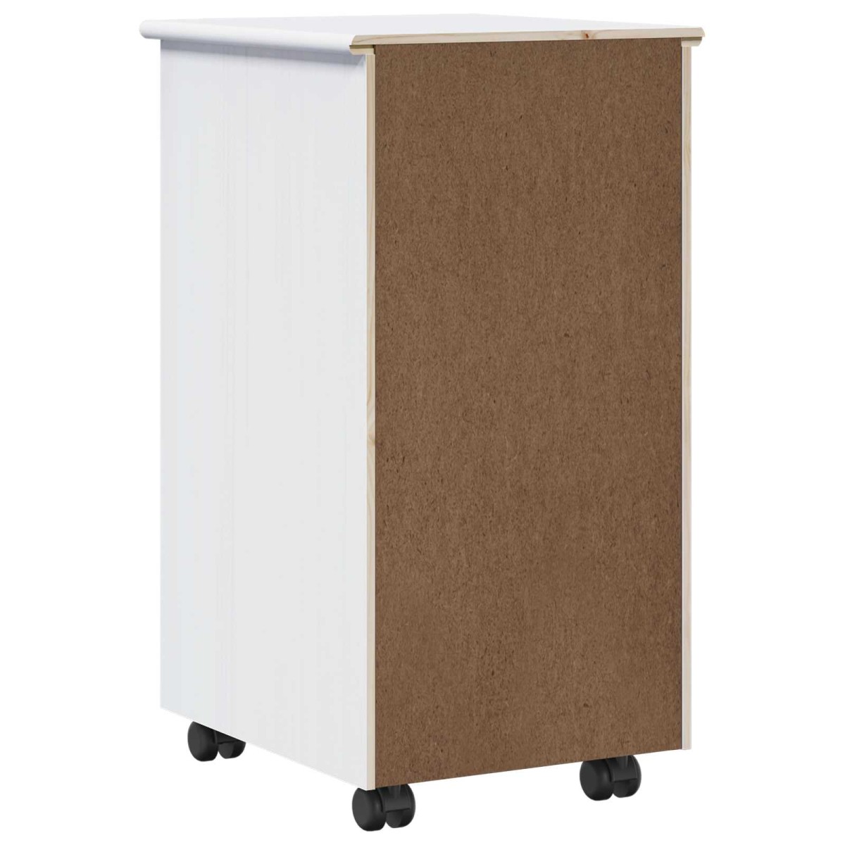 vidaXL Κινητό Ντουλάπι Λευκό 34 x 39 x 65,5 cm Στερεό ξύλο πεύκου