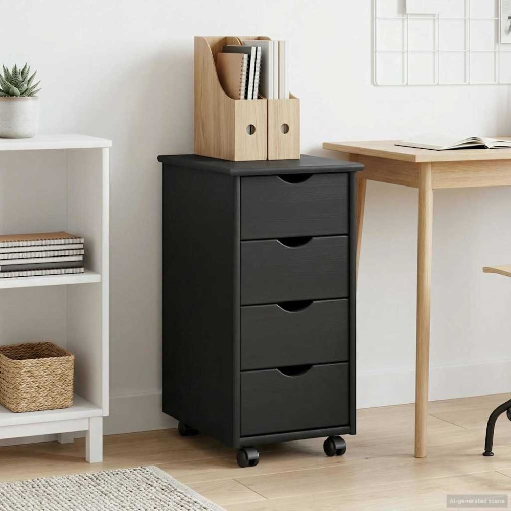 vidaXL Κινητό Ντουλάπι Γκρι 34 x 39 x 65,5 cm Στερεό ξύλο πεύκου