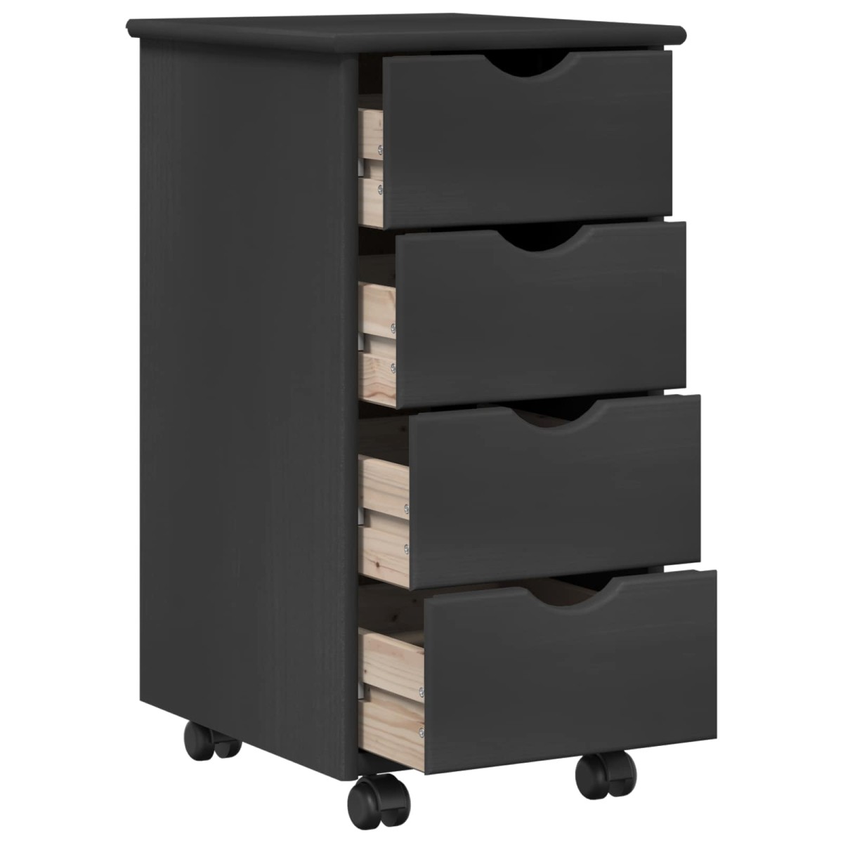 vidaXL Κινητό Ντουλάπι Γκρι 34 x 39 x 65,5 cm Στερεό ξύλο πεύκου