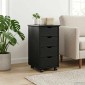 vidaXL Κινητό Ντουλάπι Μαύρο 34 x 39 x 65,5 cm Στερεό ξύλο πεύκου