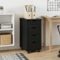 vidaXL Κινητό Ντουλάπι Μαύρο 34 x 39 x 65,5 cm Στερεό ξύλο πεύκου