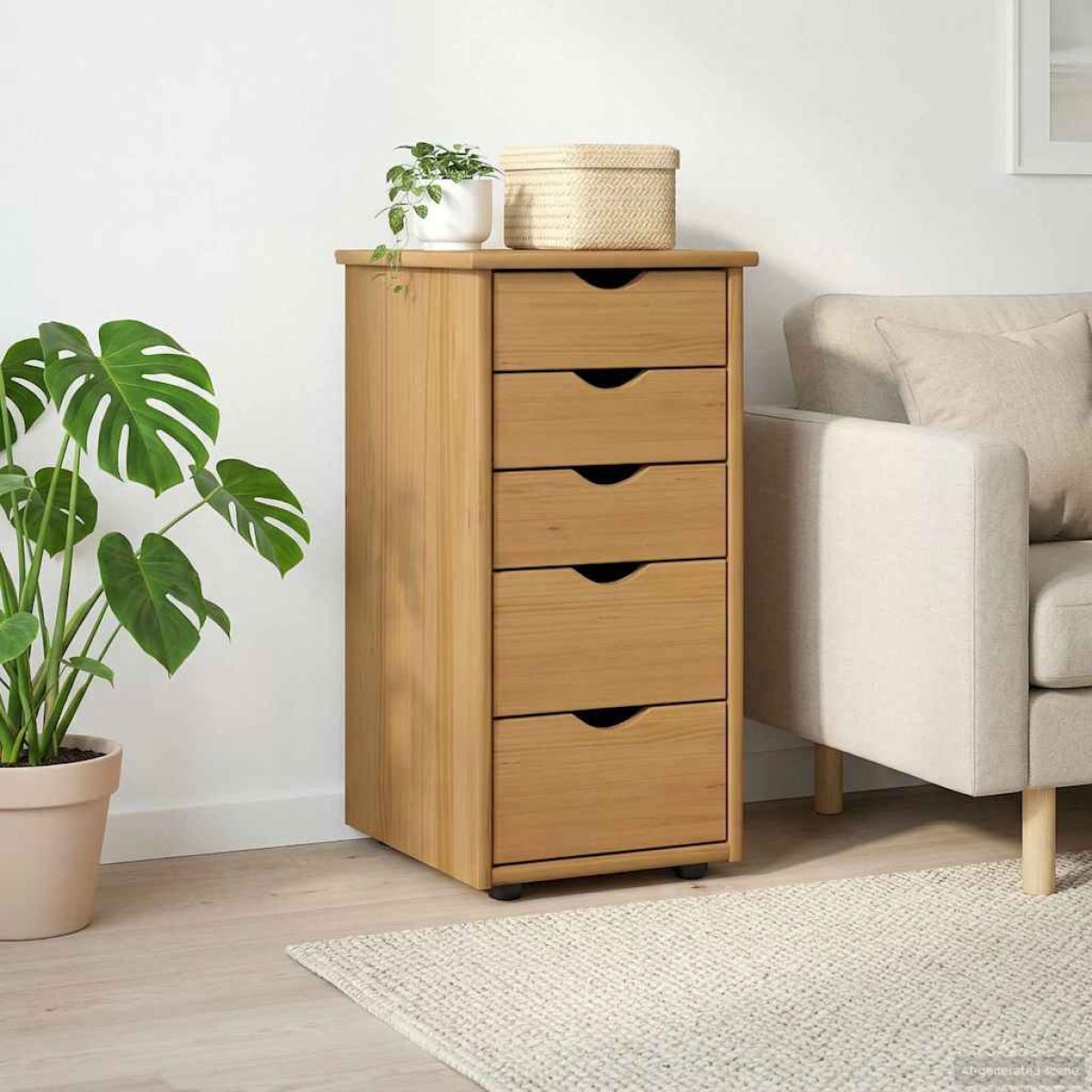 vidaXL Ντουλαπιού Μέλι Καφέ 34 x 39 x 61,5 εκ Στερεό ξύλο πεύκου