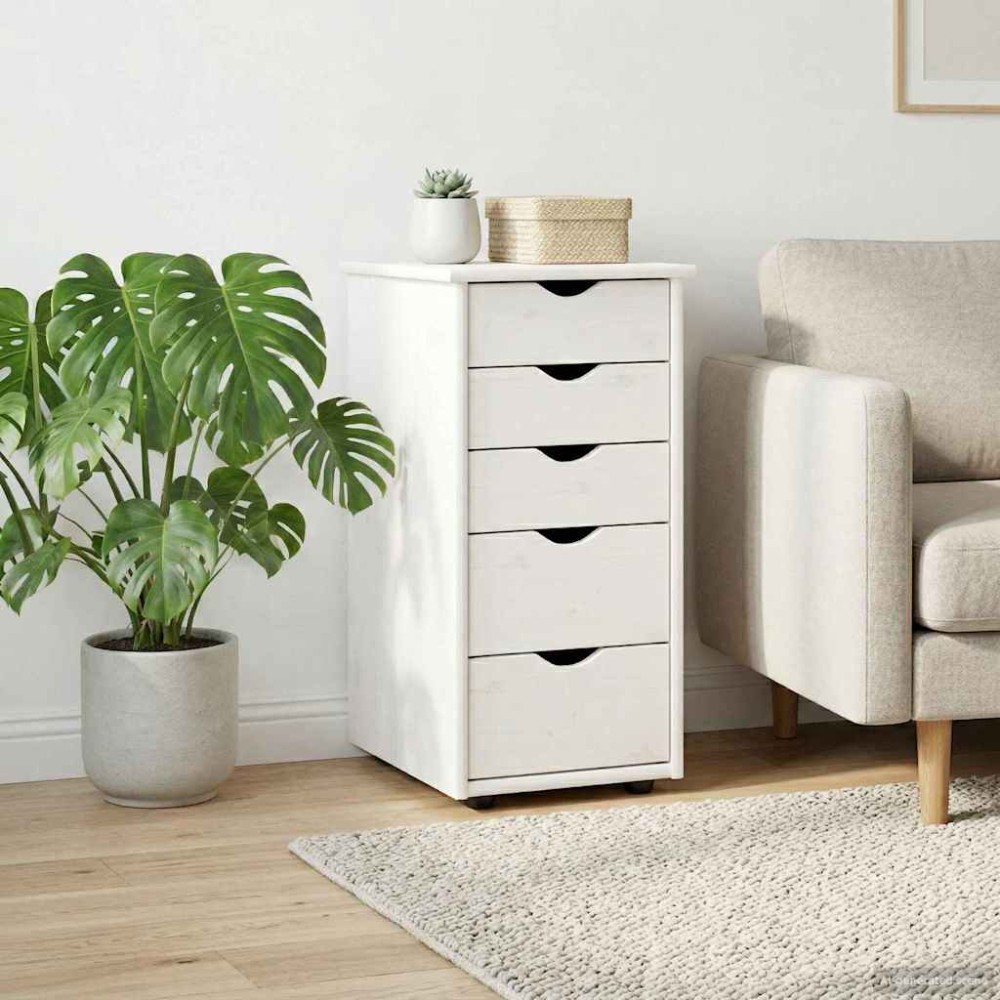 vidaXL Ντουλαπιού Λευκό 34 x 39 x 61,5 εκ Στερεό ξύλο πεύκου