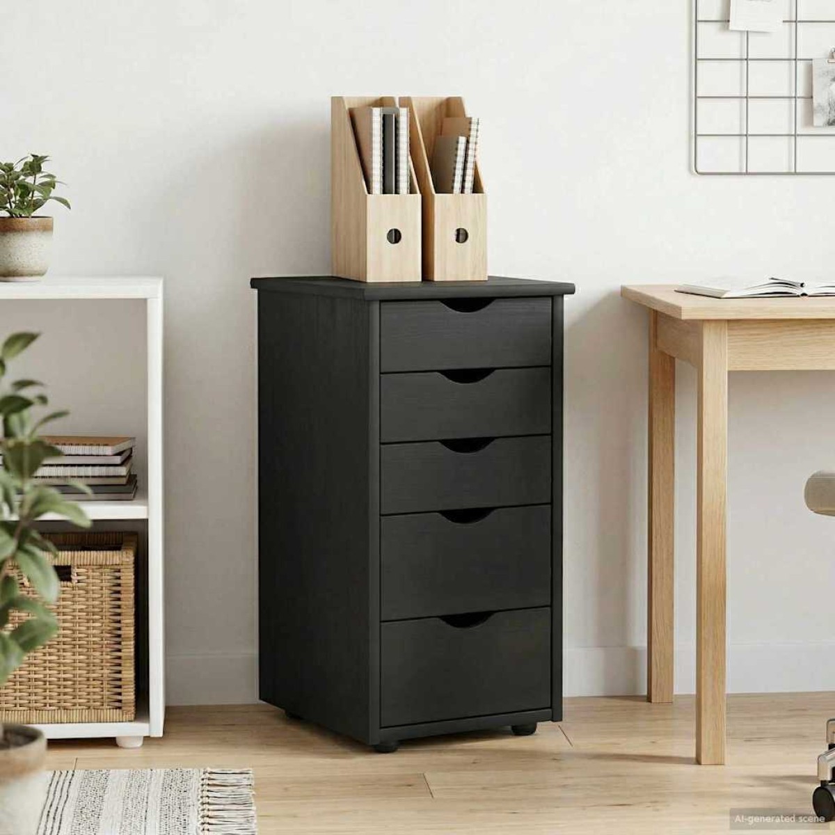 vidaXL Ντουλαπιού Γκρι 34 x 39 x 61,5 εκ Στερεό ξύλο πεύκου