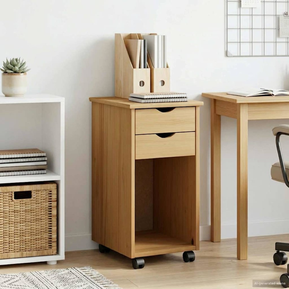 vidaXL Κινητό Ντουλάπι Μέλι Καφέ 34 x 39 x 65,5 cm Στερεό πεύκο