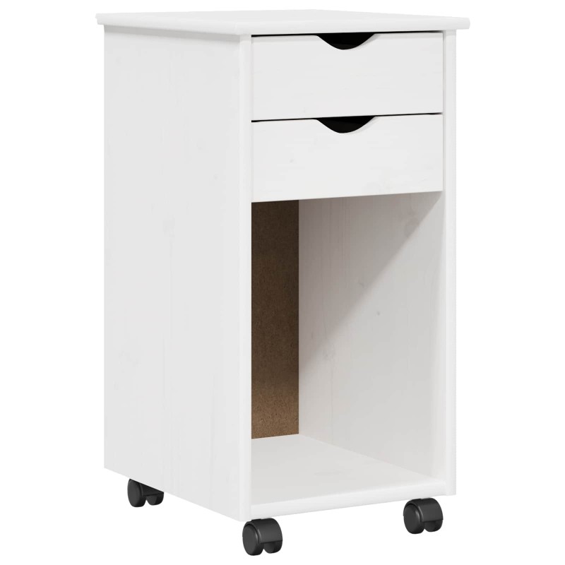 vidaXL Κινητό Ντουλάπι Λευκός 34 x 39 x 65,5 cm Στερεό πεύκο