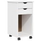 vidaXL Κινητό Ντουλάπι Λευκός 34 x 39 x 65,5 cm Στερεό πεύκο
