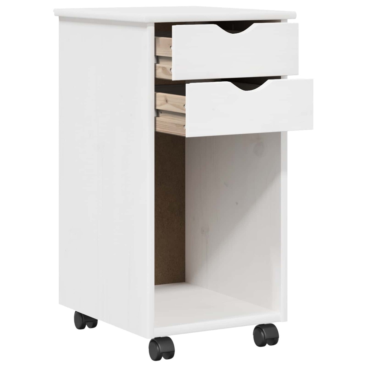 vidaXL Κινητό Ντουλάπι Λευκός 34 x 39 x 65,5 cm Στερεό πεύκο