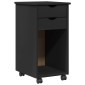 vidaXL Κινητό Ντουλάπι Μαύρο 34 x 39 x 65,5 cm Στερεό πεύκο