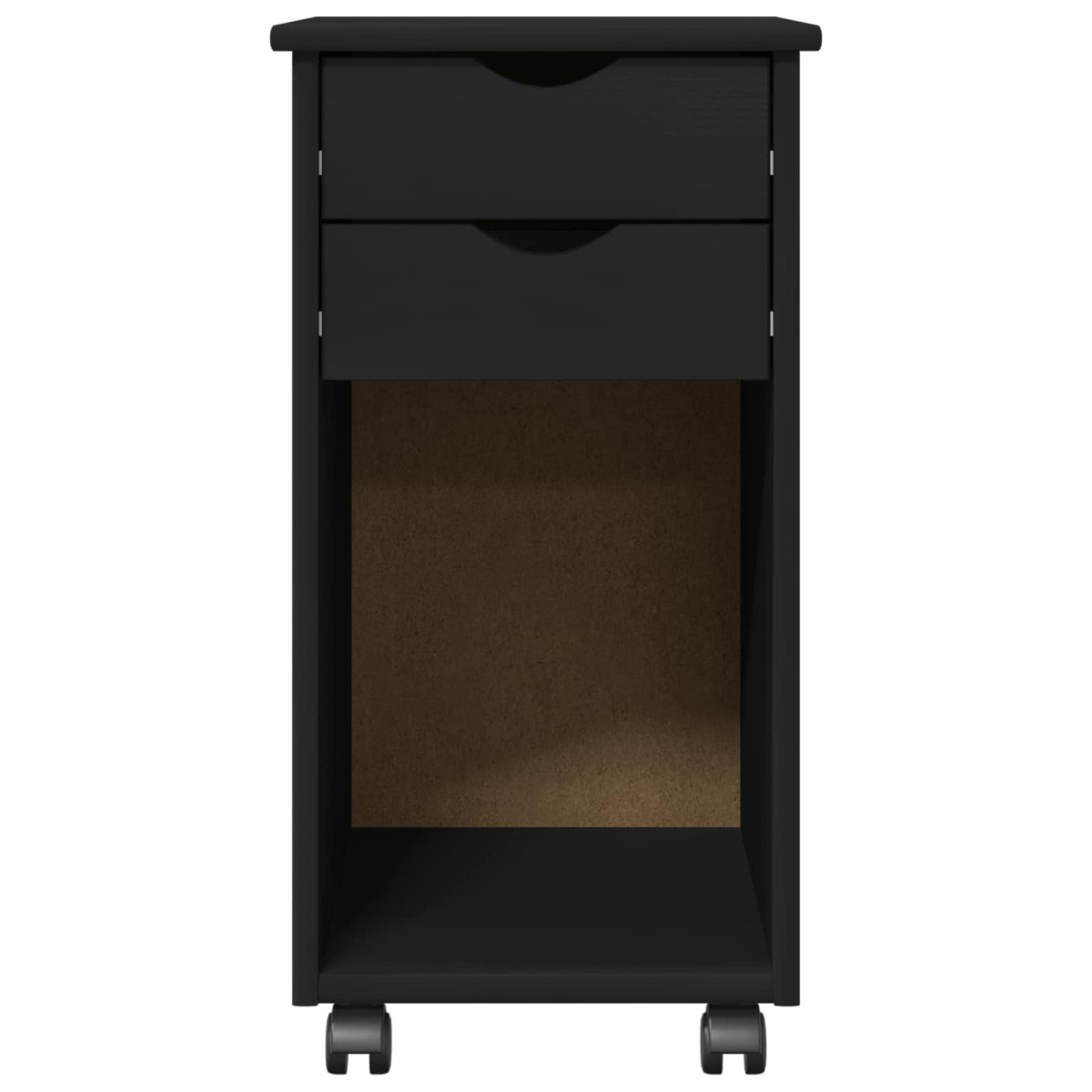 vidaXL Κινητό Ντουλάπι Μαύρο 34 x 39 x 65,5 cm Στερεό πεύκο