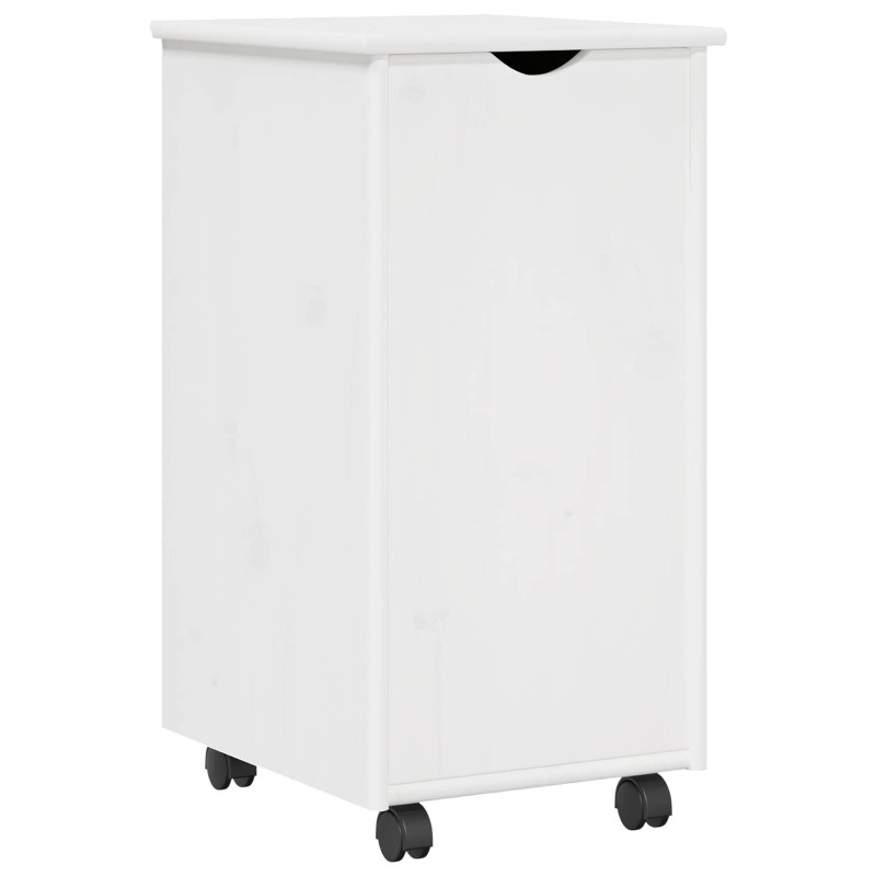 vidaXL Κινητό Ντουλάπι Λευκό 34 x 39 x 65,5 cm Στερεό ξύλο πεύκου