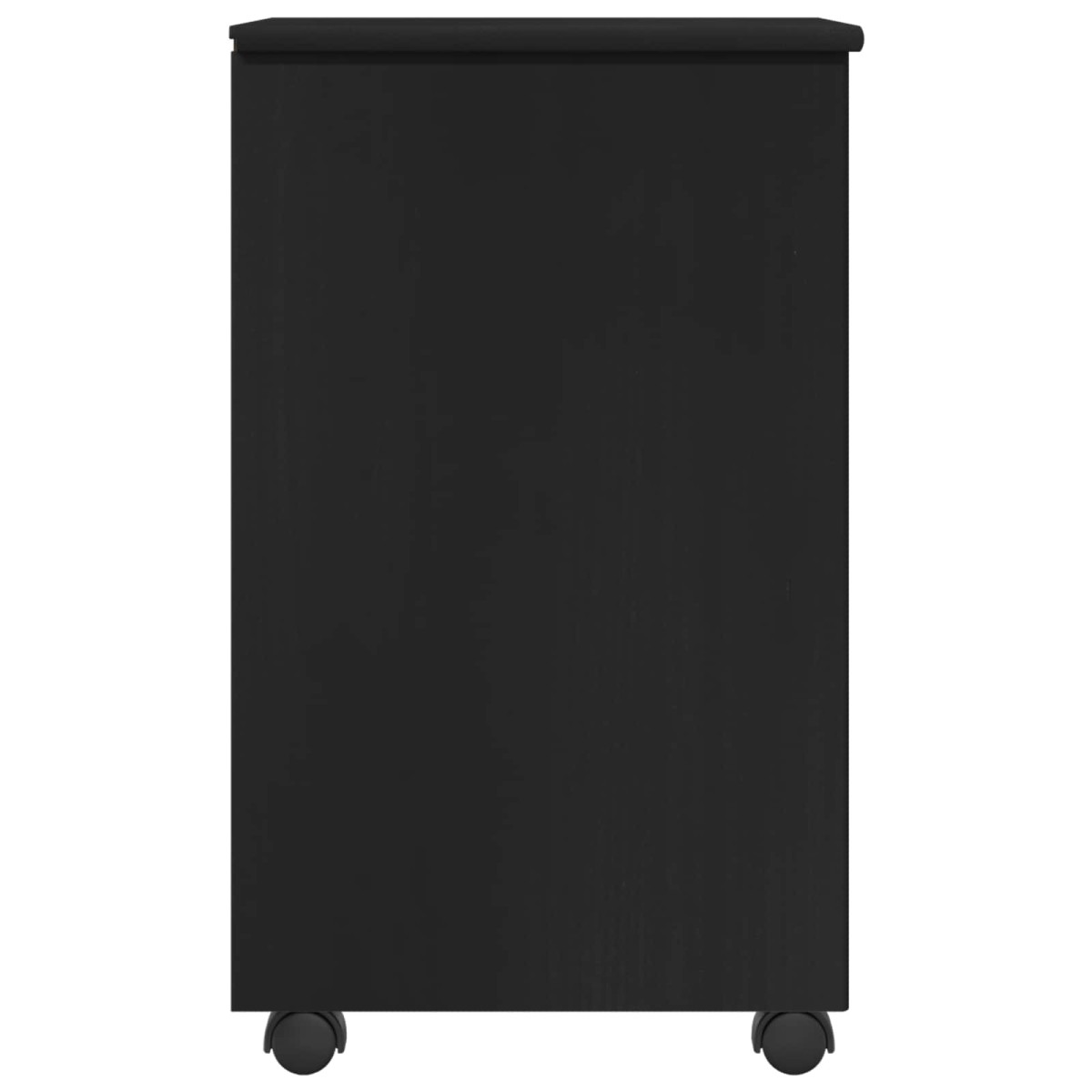 vidaXL Κινητό Ντουλάπι Μαύρο 34 x 39 x 65,5 cm Στερεό ξύλο πεύκου