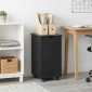 vidaXL Κινητό Ντουλάπι Μαύρο 34 x 39 x 65,5 cm Στερεό ξύλο πεύκου