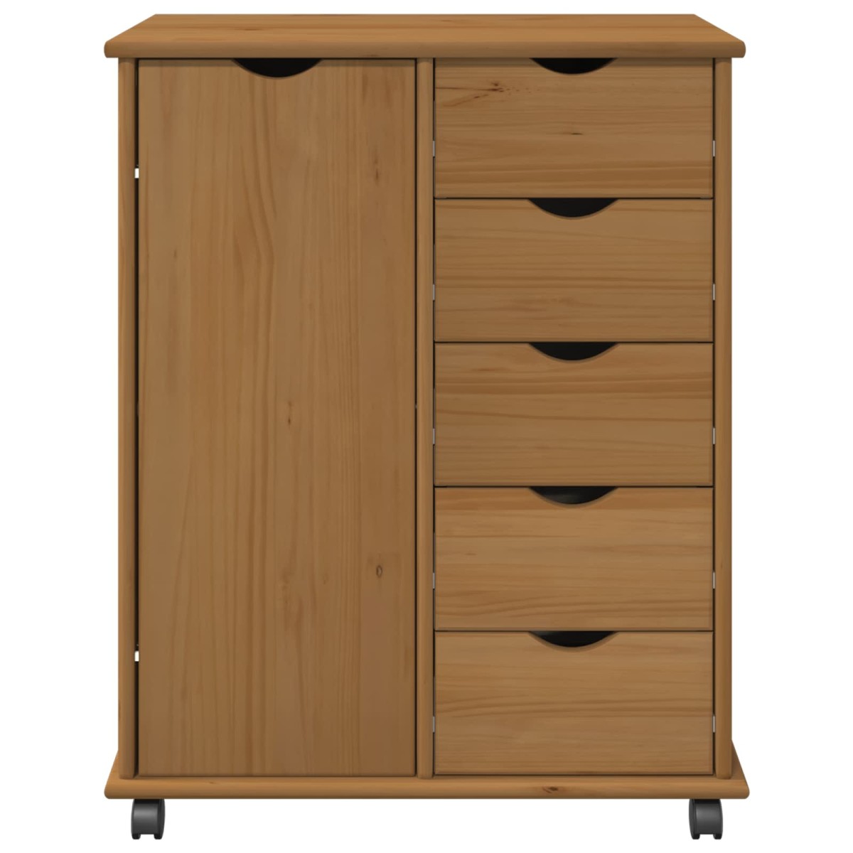vidaXL Κινητό Ντουλάπι Μέλι Καφέ 63,5 x 39 x 79 εκ. Στερεό ξύλο πεύκου