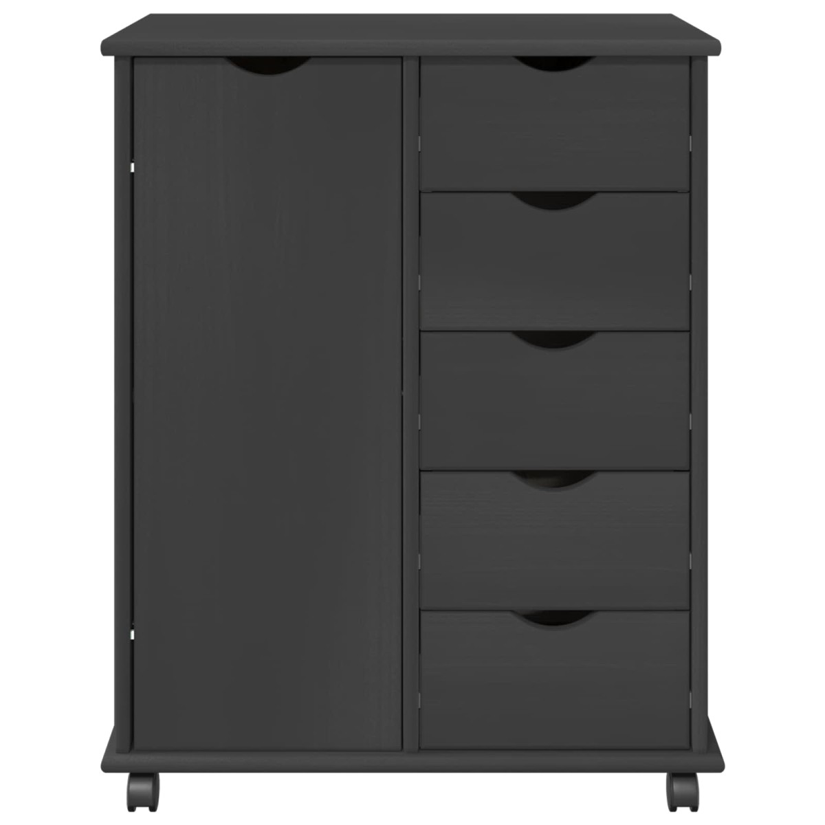 vidaXL Κινητό Ντουλάπι Γκρι 63,5 x 39 x 79 εκ. Στερεό ξύλο πεύκου
