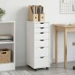 vidaXL Κινητό Ντουλάπι Λευκό 34 x 39 x 93,5 εκ Στερεό ξύλο πεύκου
