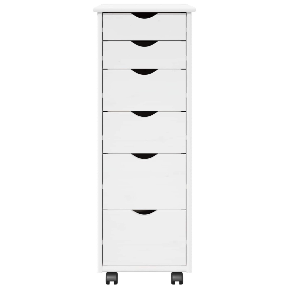 vidaXL Κινητό Ντουλάπι Λευκό 34 x 39 x 93,5 εκ Στερεό ξύλο πεύκου