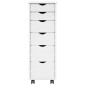 vidaXL Κινητό Ντουλάπι Λευκό 34 x 39 x 93,5 εκ Στερεό ξύλο πεύκου