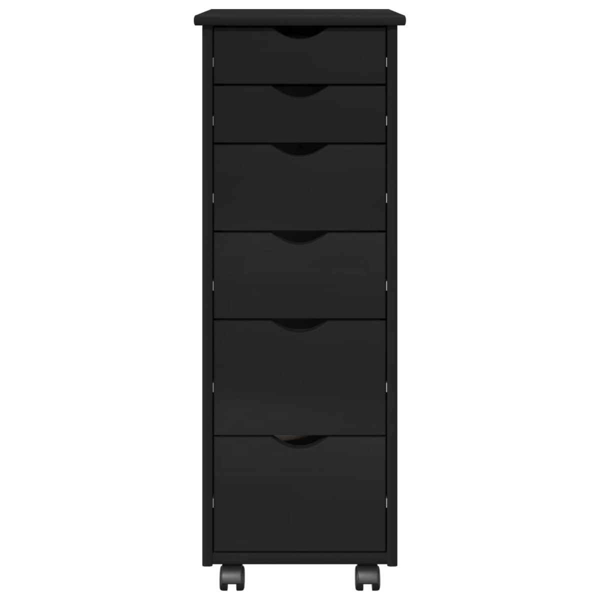 vidaXL Κινητό Ντουλάπι Μαύρο 34 x 39 x 93,5 εκ Στερεό ξύλο πεύκου