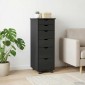 vidaXL Κινητό Ντουλάπι Μαύρο 34 x 39 x 93,5 εκ Στερεό ξύλο πεύκου
