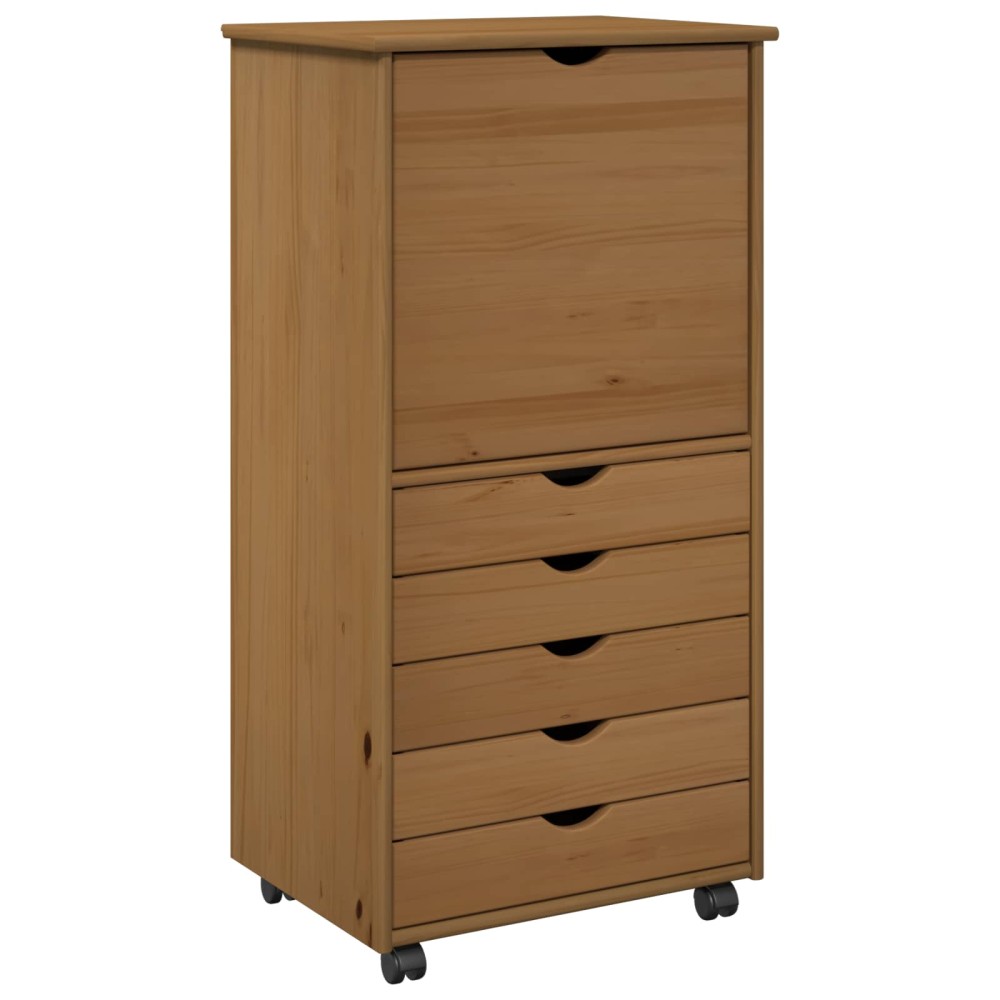 vidaXL Κινητό Ντουλάπι Μέλι Καφέ 53 x 39 x 103 cm Στερεό ξύλο πεύκου