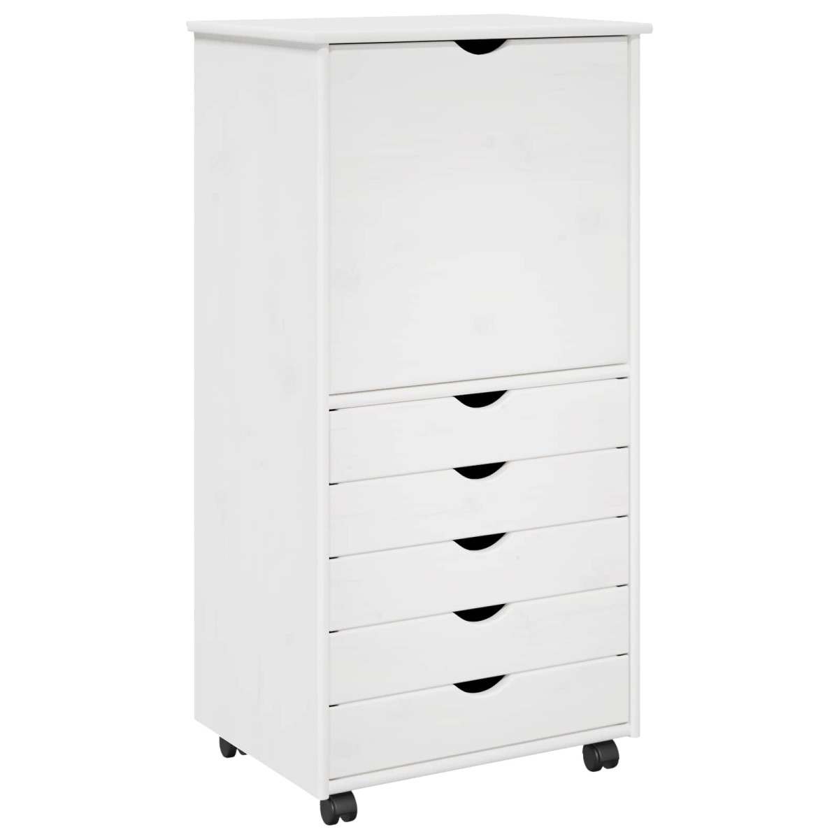 vidaXL Κινητό Ντουλάπι Λευκό 53 x 39 x 103 cm Στερεό ξύλο πεύκου