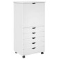 vidaXL Κινητό Ντουλάπι Λευκό 53 x 39 x 103 cm Στερεό ξύλο πεύκου