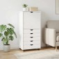 vidaXL Κινητό Ντουλάπι Λευκό 53 x 39 x 103 cm Στερεό ξύλο πεύκου