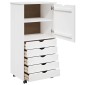 vidaXL Κινητό Ντουλάπι Λευκό 53 x 39 x 103 cm Στερεό ξύλο πεύκου